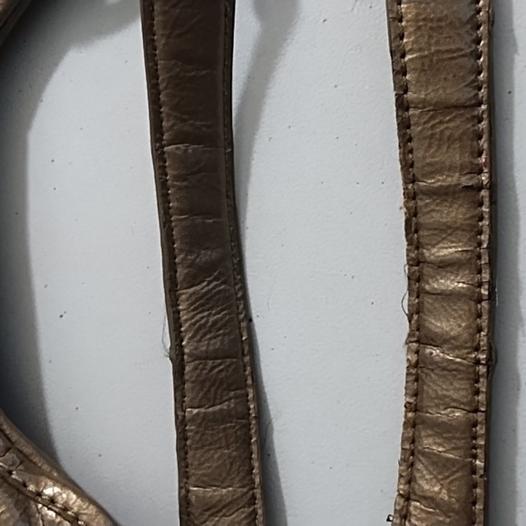 Gold Quilted Shoulder Bag with Chain Handles - Picture 9 of 16